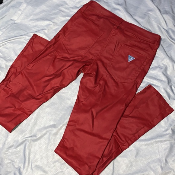 Guess red skinny stretch pants sz 30 - Picture 3 of 9
